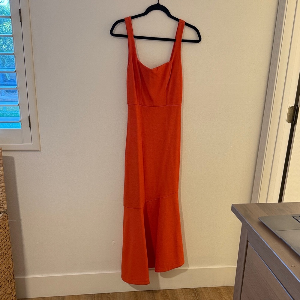 Vibrant Orange Anthropologie Dress